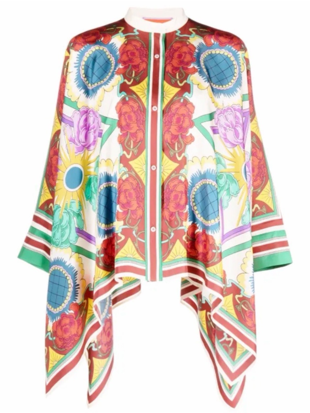 La Double J Foulard 100% Silk Shirt multi color size Small
